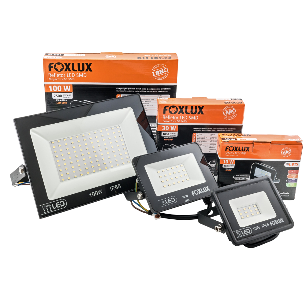 Imagem do produto REFLETOR LED SLIM  20W 6500K PT FOXLUX