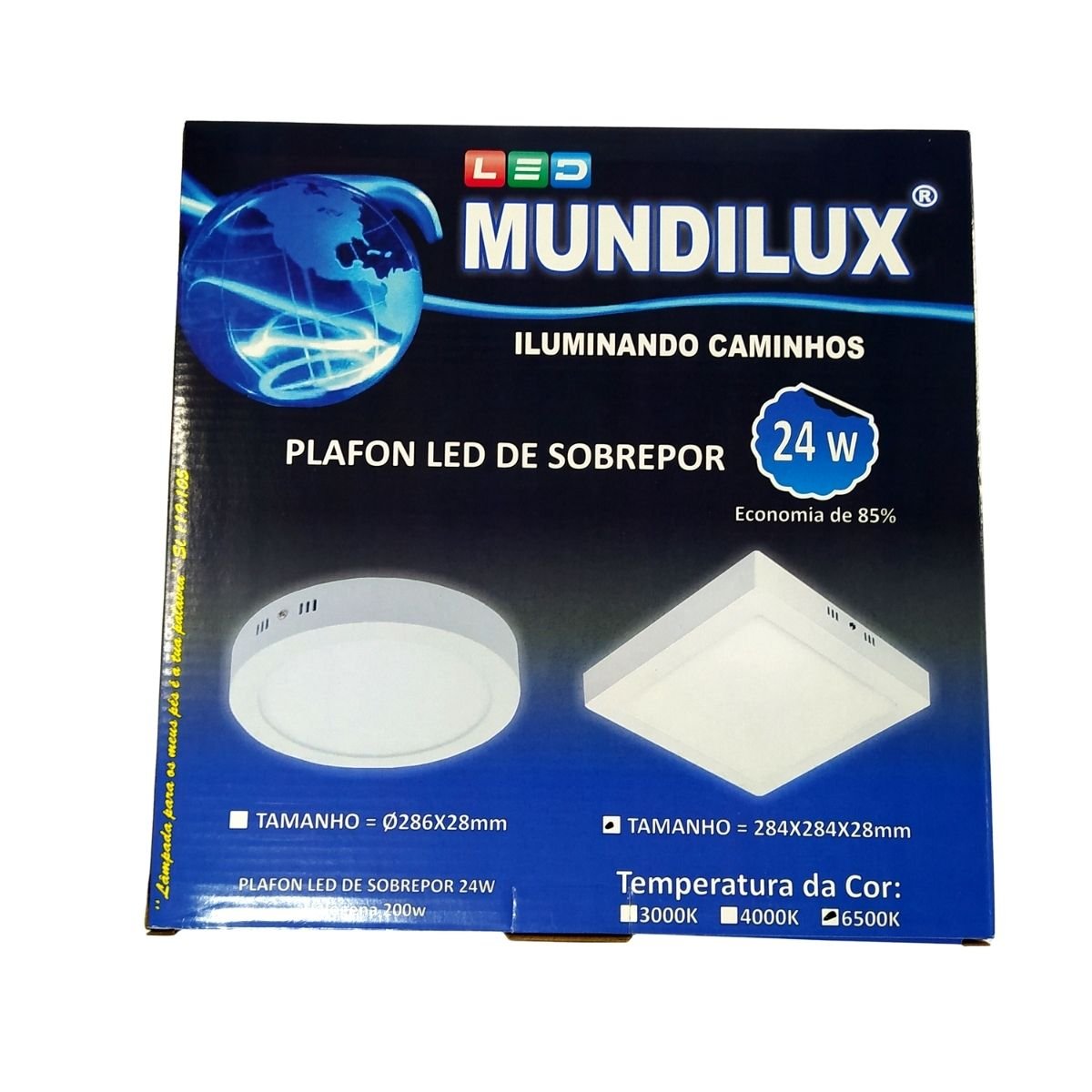 Imagem do produto Delis Plafon LED Sobrepor Quadrado 24W 6000K DS6243F