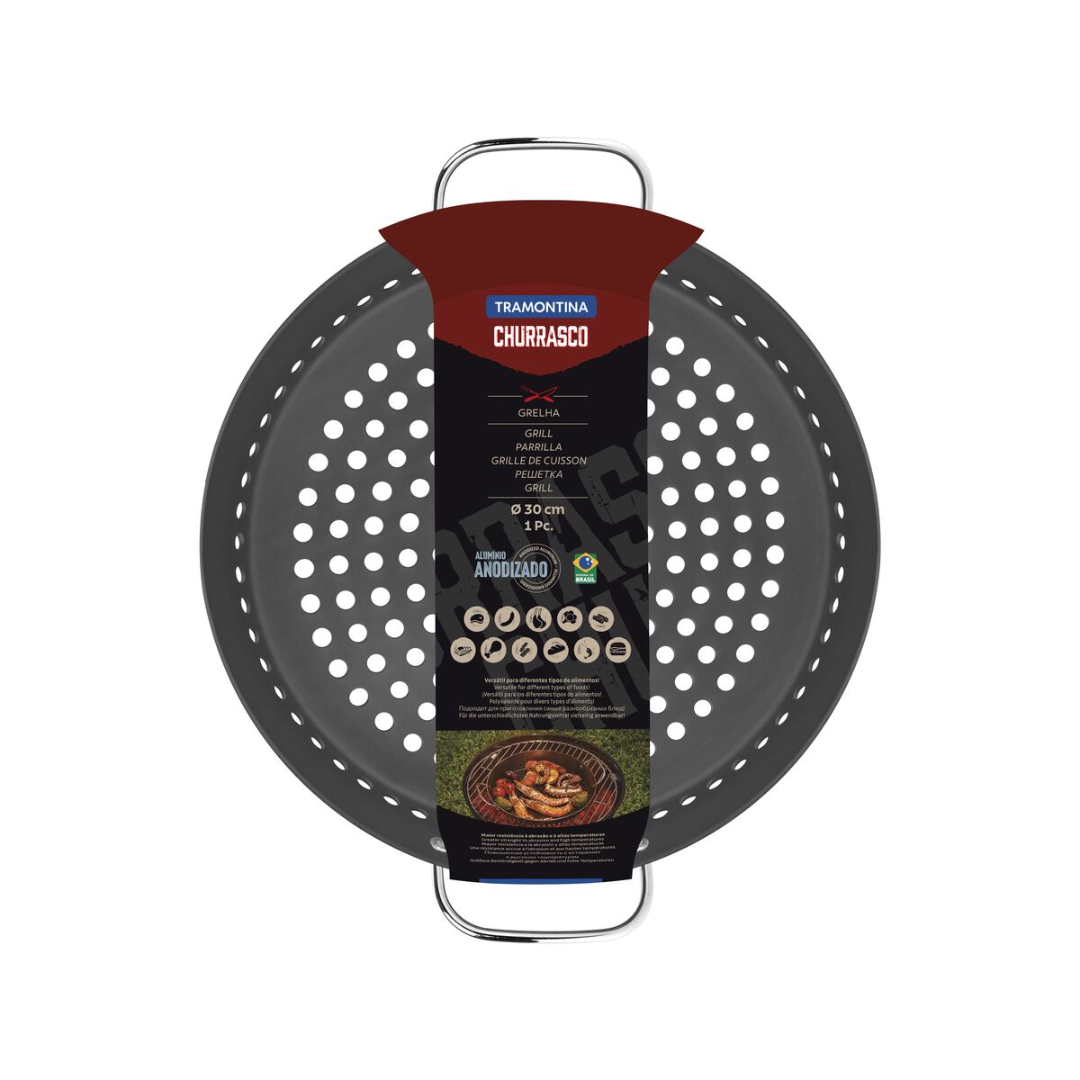 Imagem do produto Tramontina Grelha para Churrasco 30cm em Alumínio Anodizado