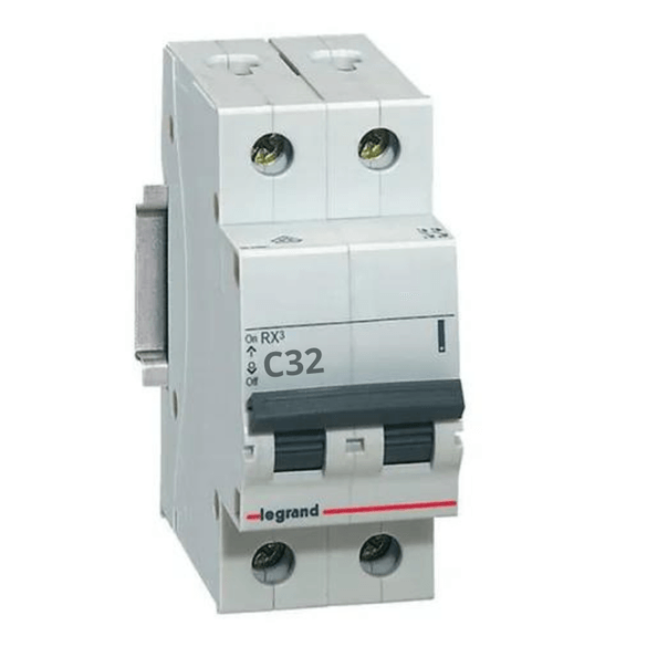 Imagem do produto Pial Legrand Disjuntor Bipolar DIN 32A Curva C Branco