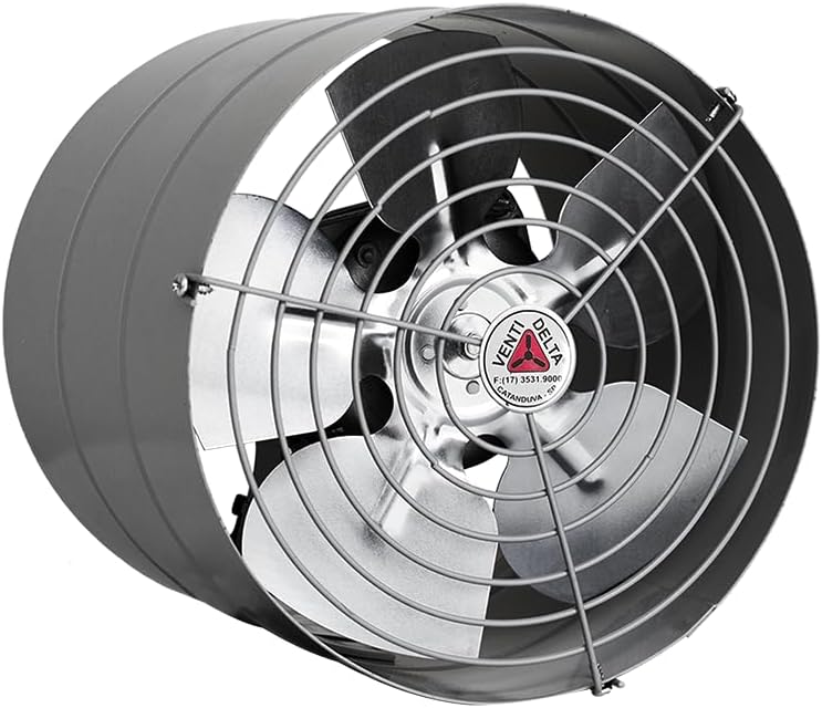 Imagem do produto Delta Exaustor 20 cm Cinza Baixa Rotação Bivolt