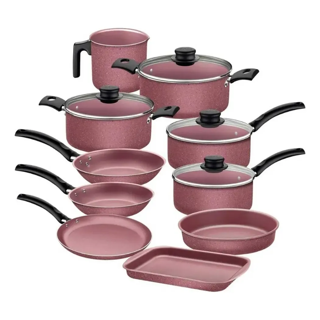 Imagem do produto Tramontina Jogo de Panelas Alumínio 10 Peças Linha Turim Rosa