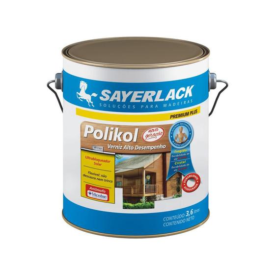 Imagem do produto Sayerlack Verniz Polikol Cristal Acetinado Galão 3,6 L