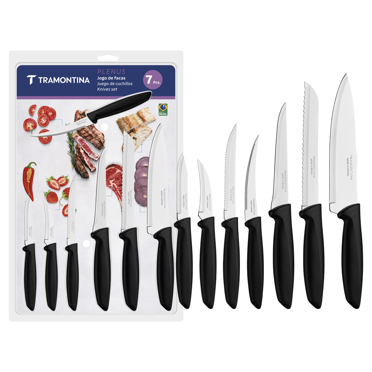 Imagem do produto Tramontina Jogo de Facas em Aço Inox 7 Peças Linha Plenus Preto