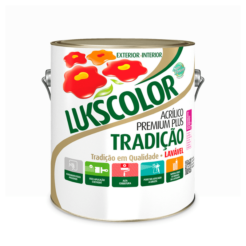 Imagem do produto Lukscolor Tinta Látex Acrílica Tradição Branca 3,6 Litros