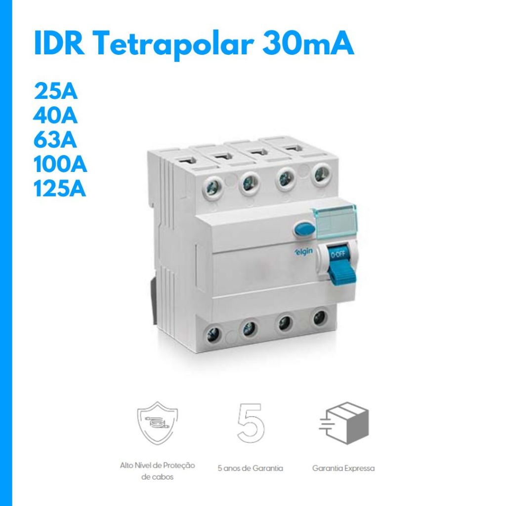 Imagem do produto Lukma Disjuntor IDR Plus Tetrapolar 30 mA 25A