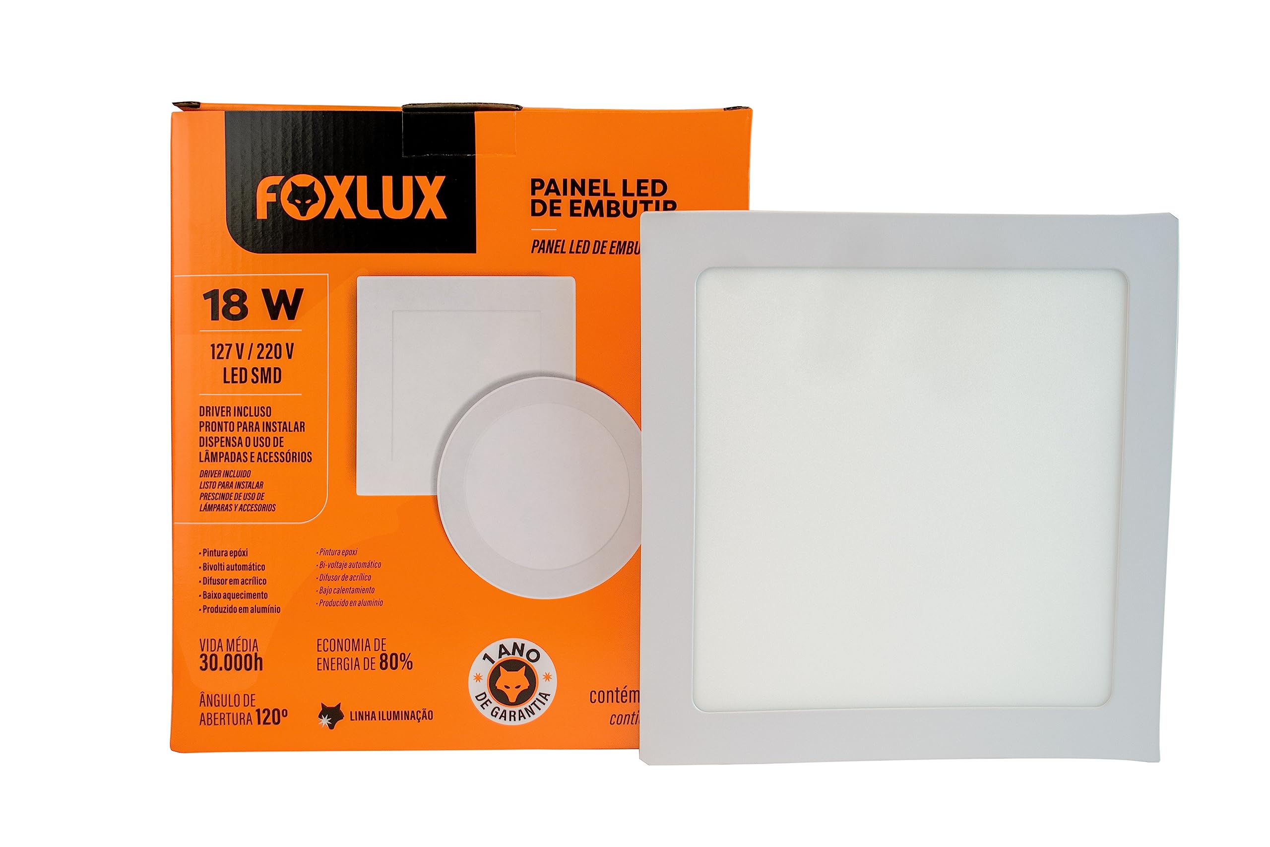 Imagem do produto PLAFON LED QUAD EMB 18W 6500K FOX