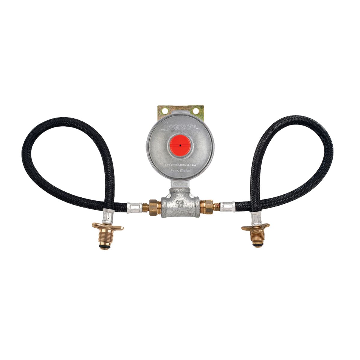 Imagem do produto Jackwal Conjunto Regulador de Gás 2xP45 7 kg/h Saída 3/8" NPT