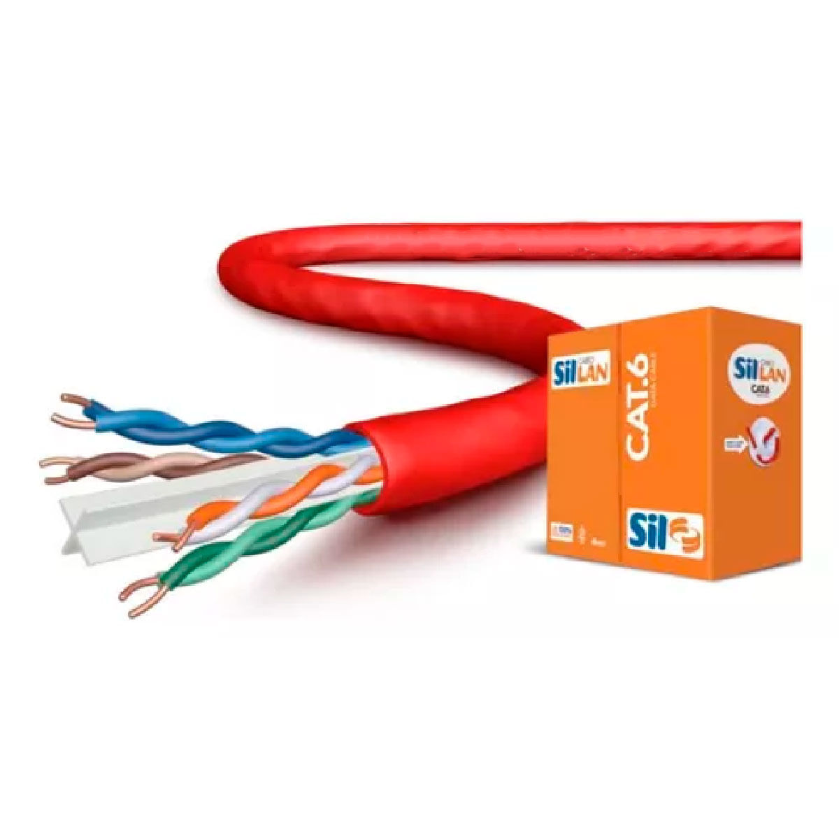 Imagem do produto Cabo de Rede Par Trançado Lamesa Sil CAT6-CMX6 Vermelho