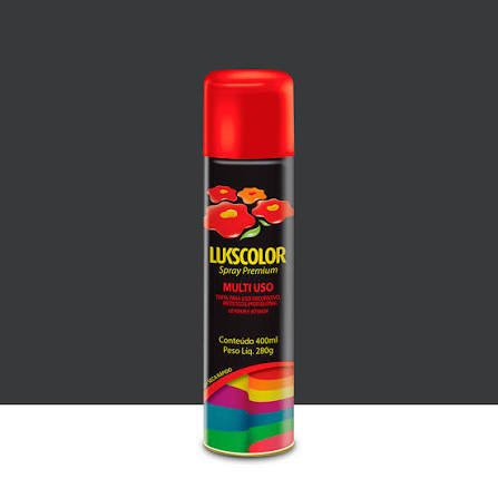 Imagem do produto Lukscolor Tinta Spray Premium Uso Geral Preto Fosco 400ml
