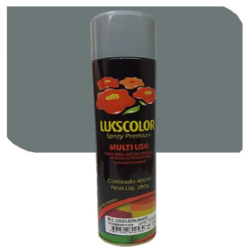 Imagem do produto Lukscolor Tinta Spray Premium Uso Geral Cinza Placa Brilhante 400ml