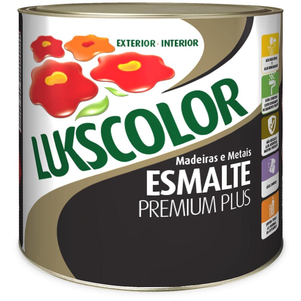 Imagem do produto Lukscolor Esmalte Sintético Premium Preto Fosco 225ml