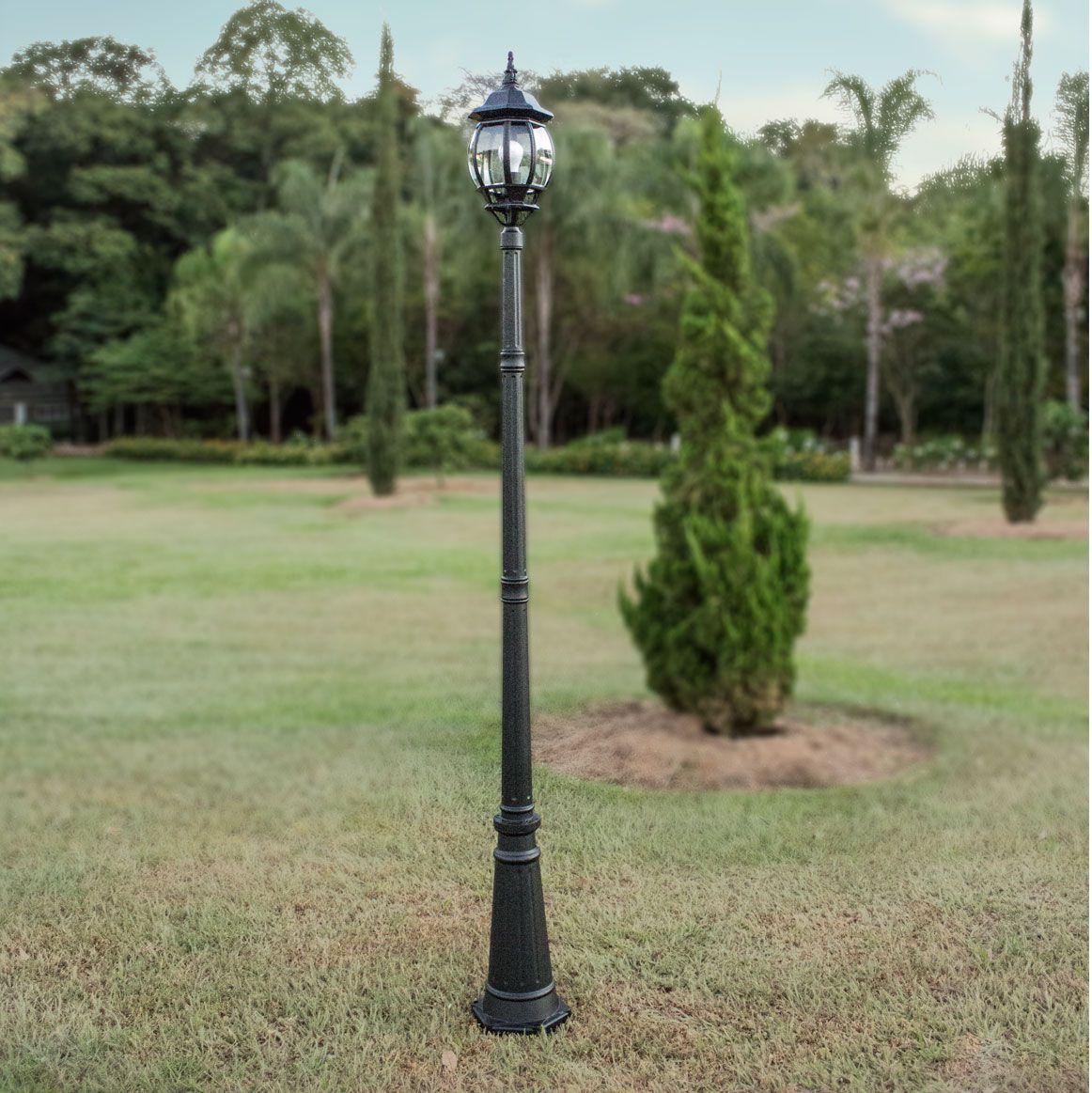 Imagem do produto Iris Lustres Poste de Jardim 46 ARM Colonial Preto 1 Luminária 2 m
