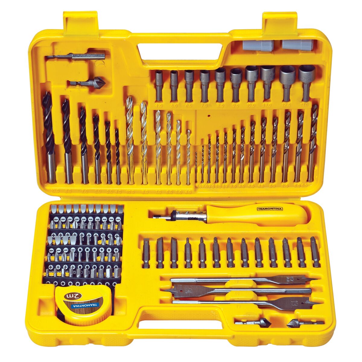 Imagem do produto Tramontina Kit de Brocas e Ponteiras com Maleta Plástica 110 Peças