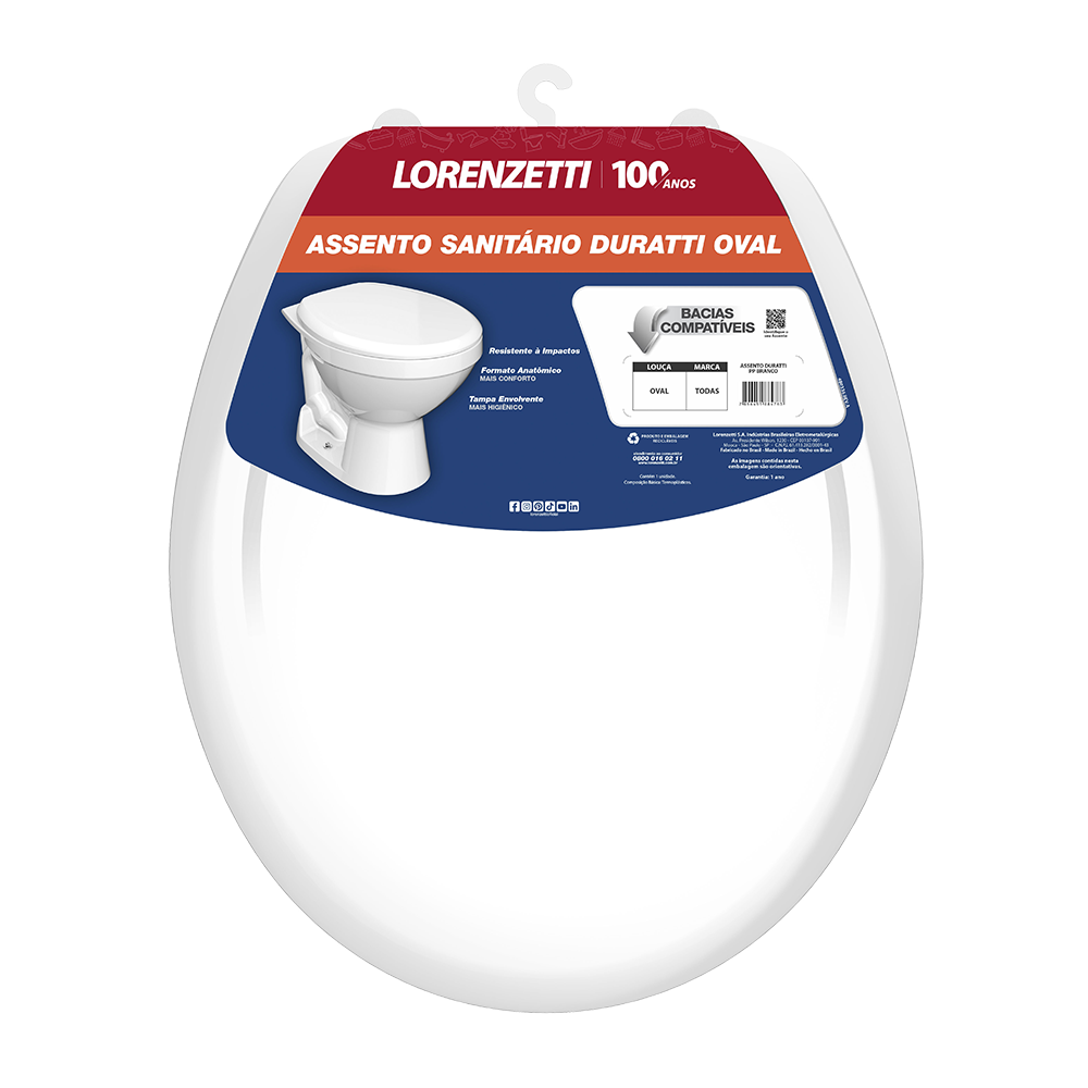 Imagem do produto Lorenzetti Duratti Assento Sanitário Oval Branco