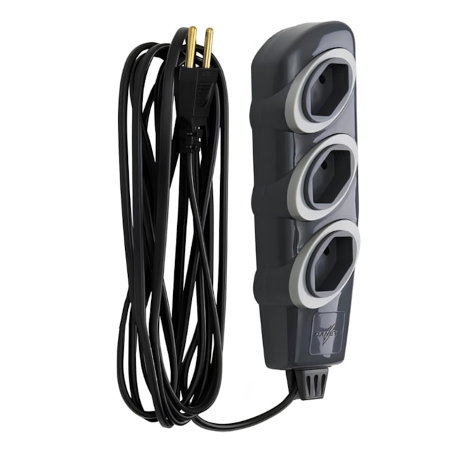 Imagem do produto Pial Legrand Extensão Elétrica Noshock Slim 45° 4 Tomadas 2P 10A Cabo PP 2x0,75mm² Gelo 3 Metros
