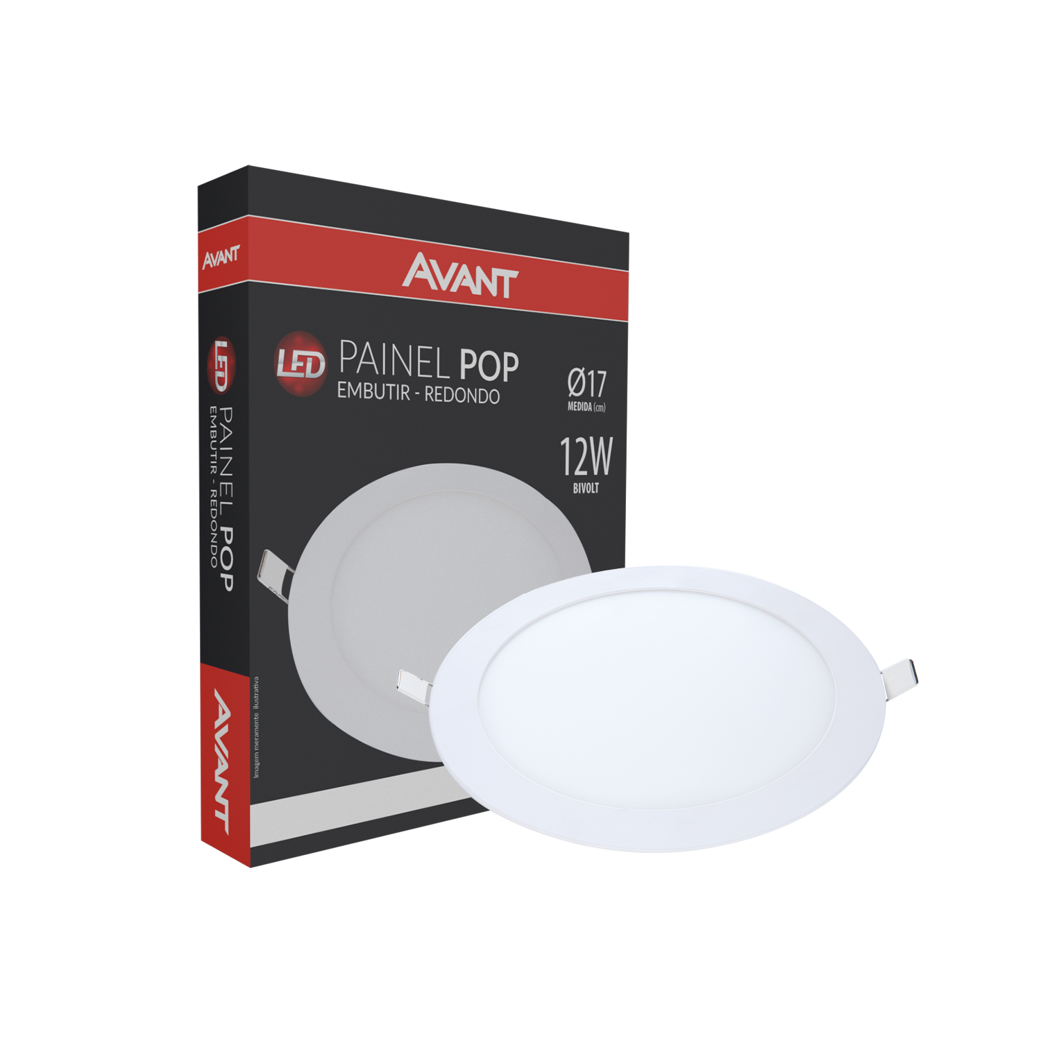Imagem do produto Avant Painel LED Plafon de Embutir Redondo 12W Bivolt 6500K Luz Branca