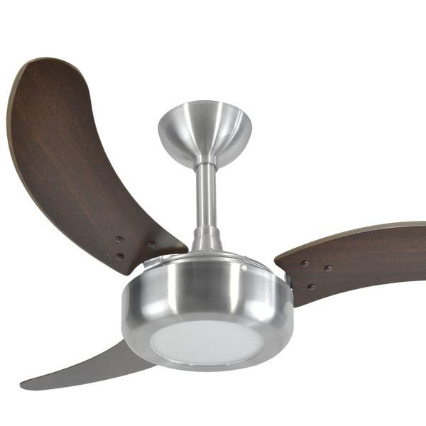 Imagem do produto Rioprelustres Ventilador de Teto 2008 LED 3000K 3 Pás Alumínio Escovado Tabaco