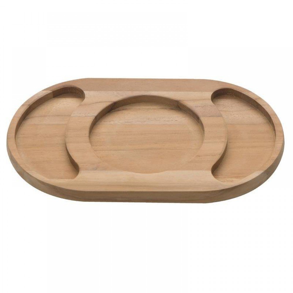 Imagem do produto Tramontina Tábua de Madeira Teca Oval Natural para Petiscos 24x15cm