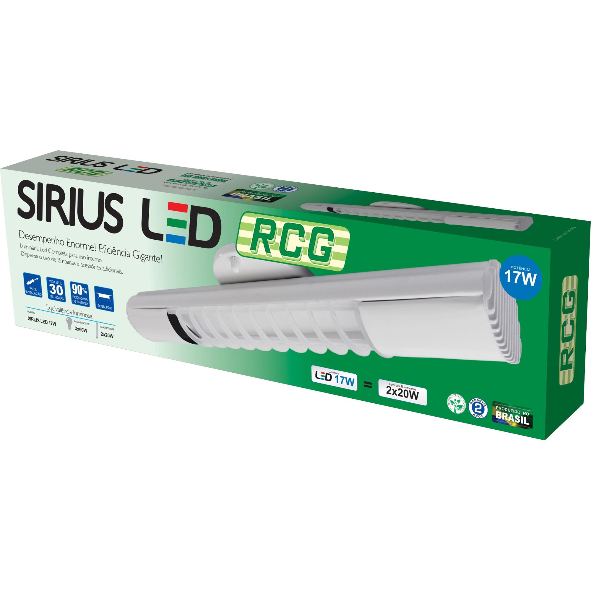 Imagem do produto Rcg Luminária Sirius LED 2L 17W 6000K / FR 134147
