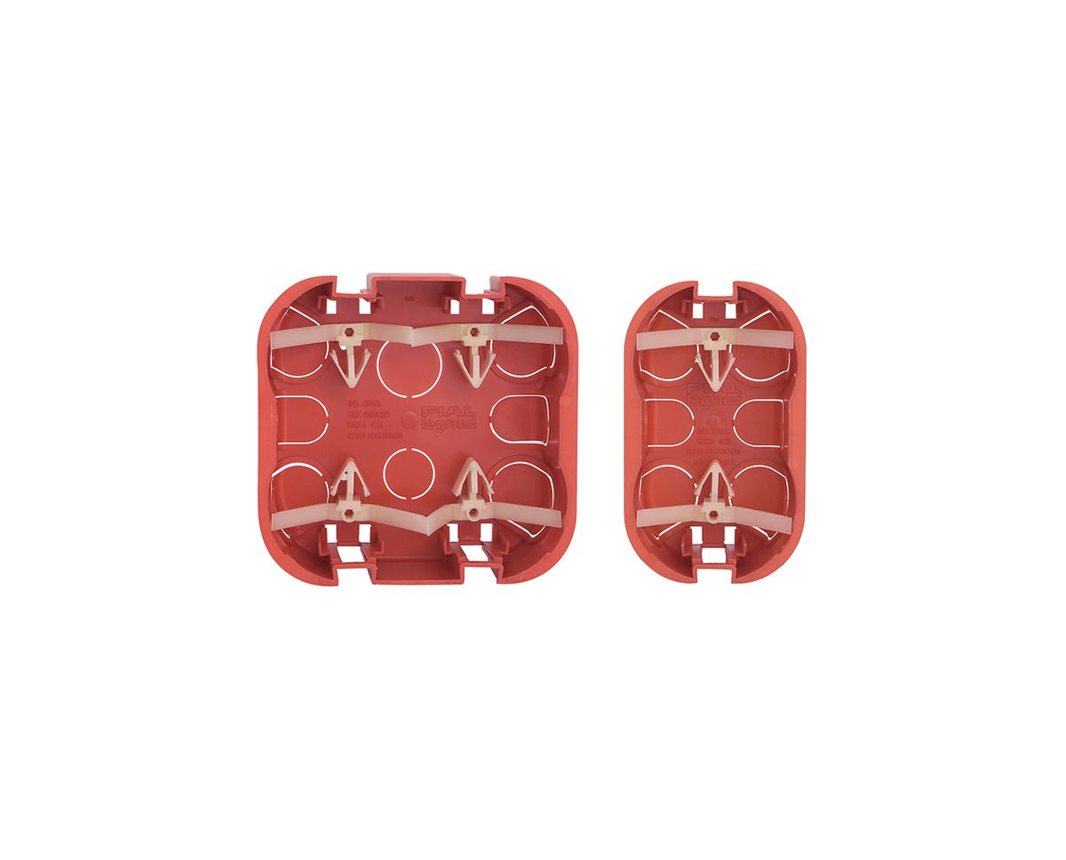 Imagem do produto Pial Legrand Caixa de Luz para Drywall 4X4 Amarela com Suporte Vermelho