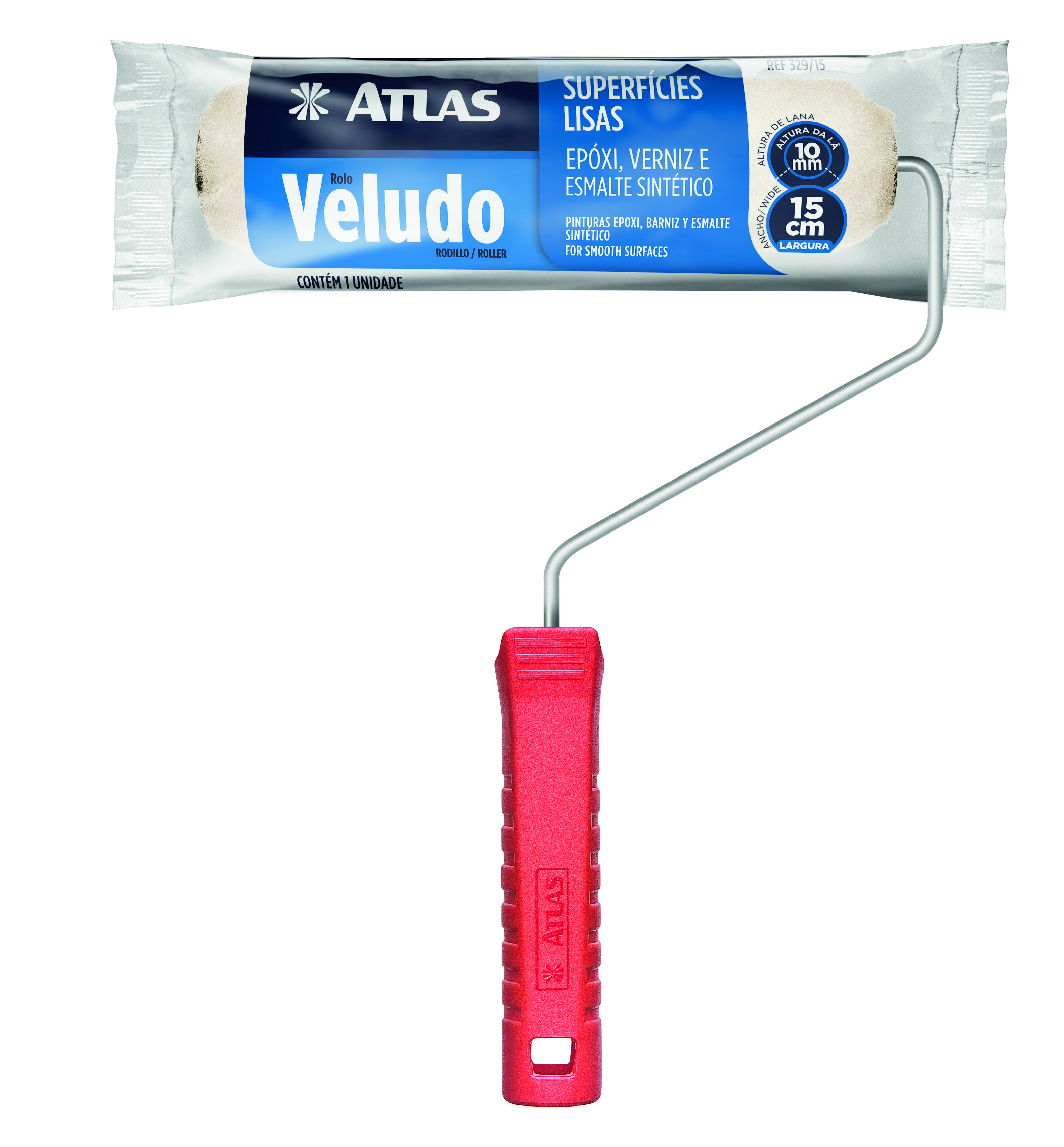 Imagem do produto Mini rolo de veludo 15cm com cabo