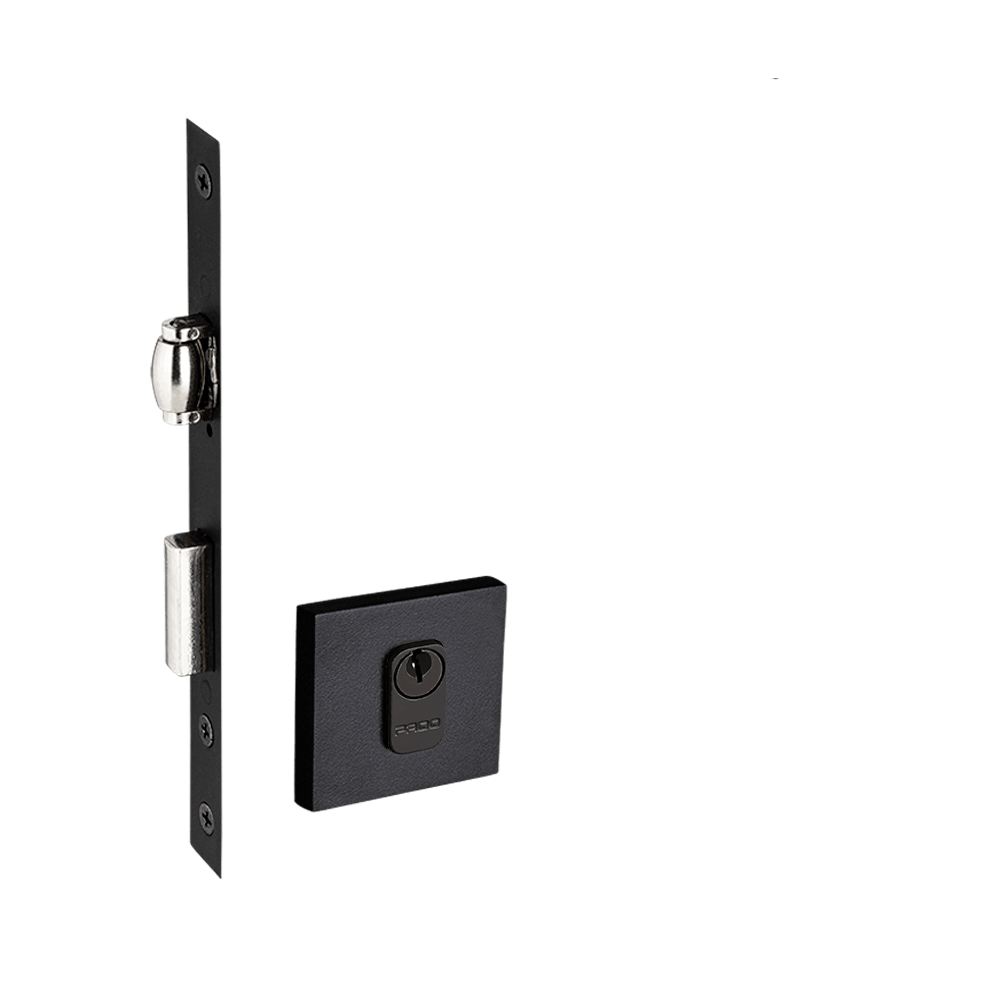 Imagem do produto Pado Fechadura Rolete 55mm Roseta Quadrada Preto Texturizado