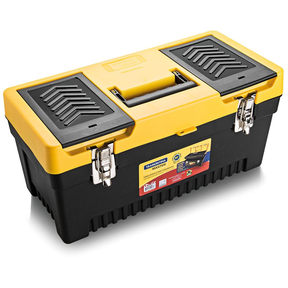 Imagem do produto Caixa Plástica para Ferramentas 20" Tramontina MASTER com Bandeja Removível e Travas Metálicas