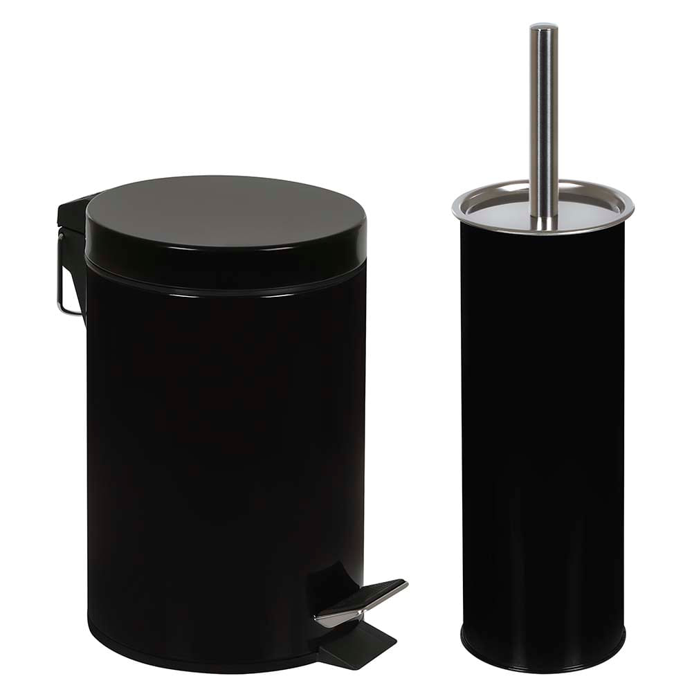 Imagem do produto Mor Conjunto de Lixeira 3L Ágata e Escova Higiênica Preto