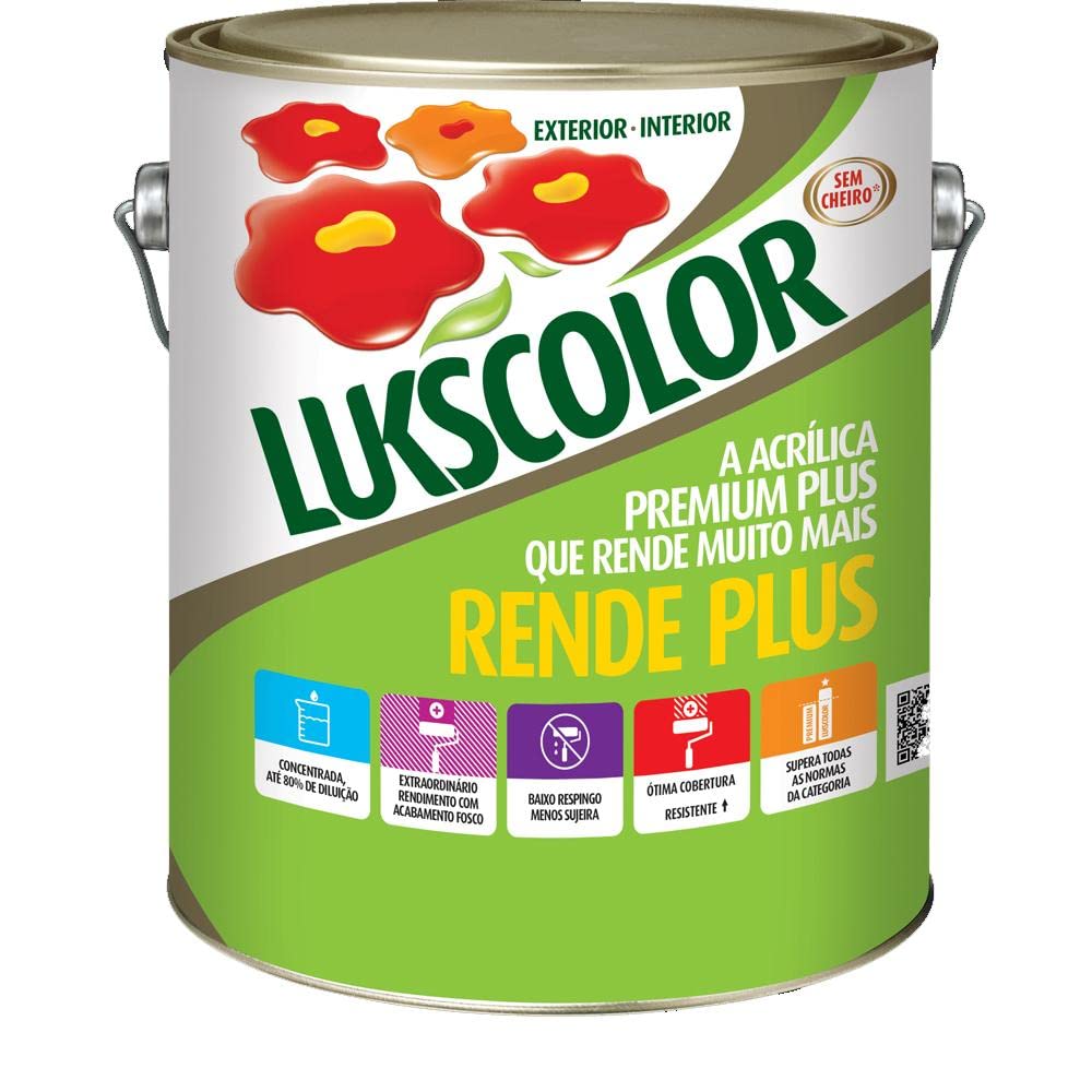 Imagem do produto Lukscolor Tinta Acrílica Premium Rende Plus Gelo 3,6 Litros