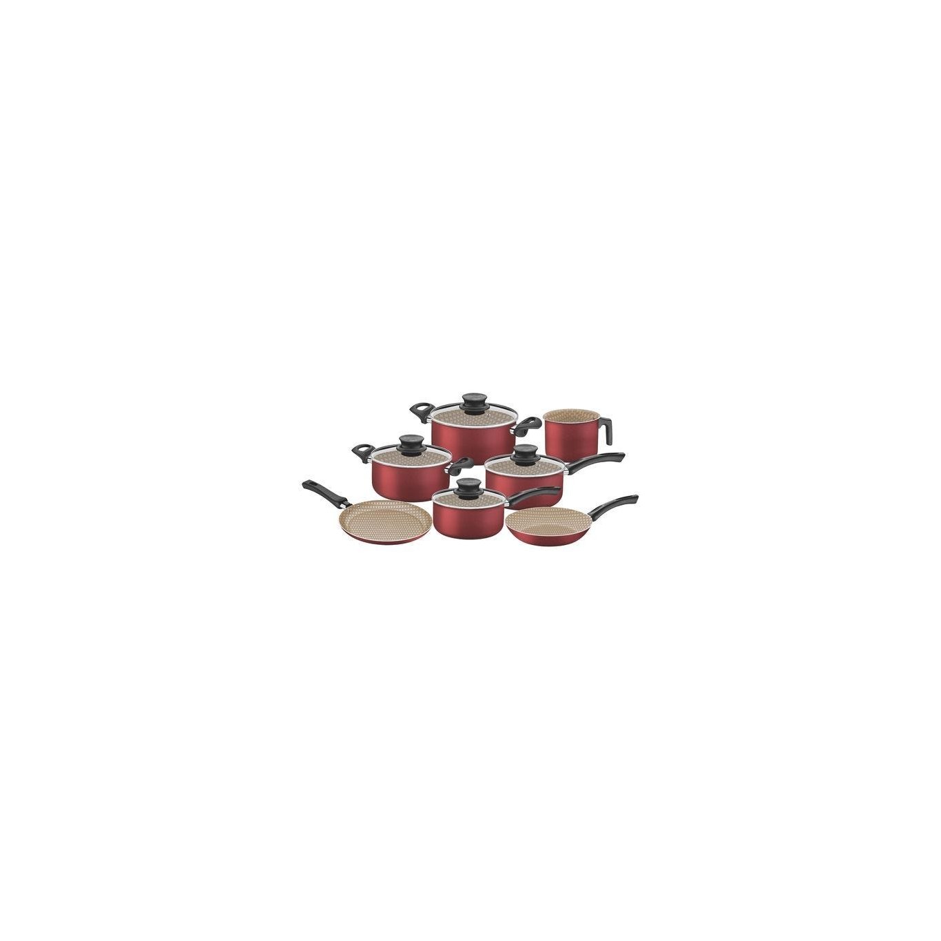 Imagem do produto Tramontina Jogo de Panelas Paris em Alumínio com Revestimento Antiaderente 7 Peças Vermelho