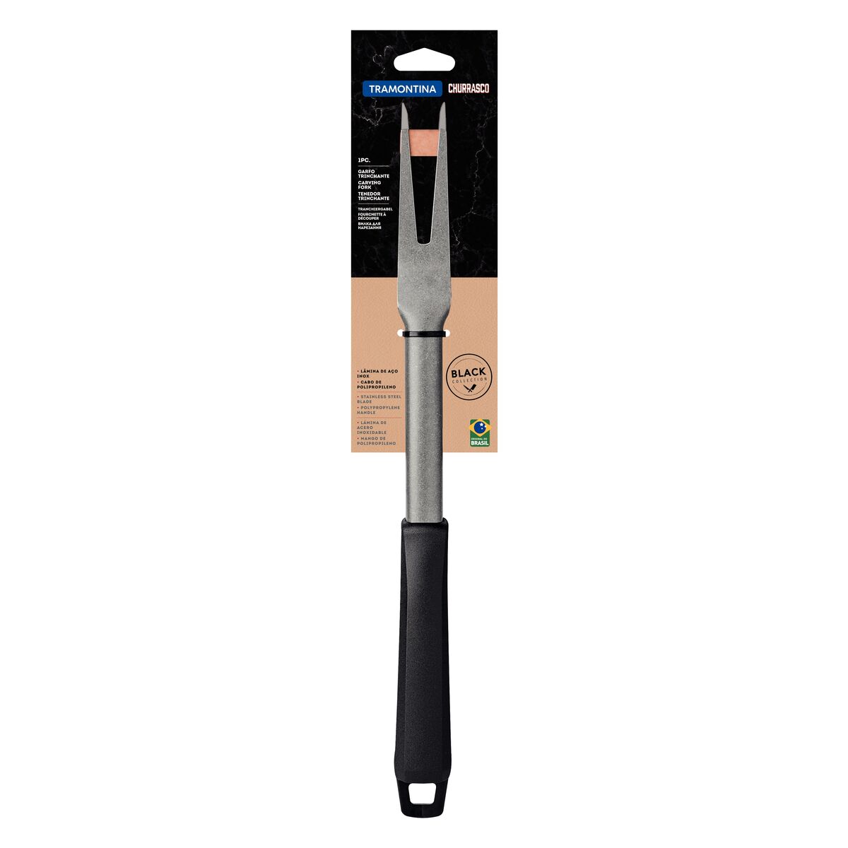Imagem do produto Tramontina Garfo Trinchante Churrasco Black em Aço Inox Escurecido com Cabo de Madeira