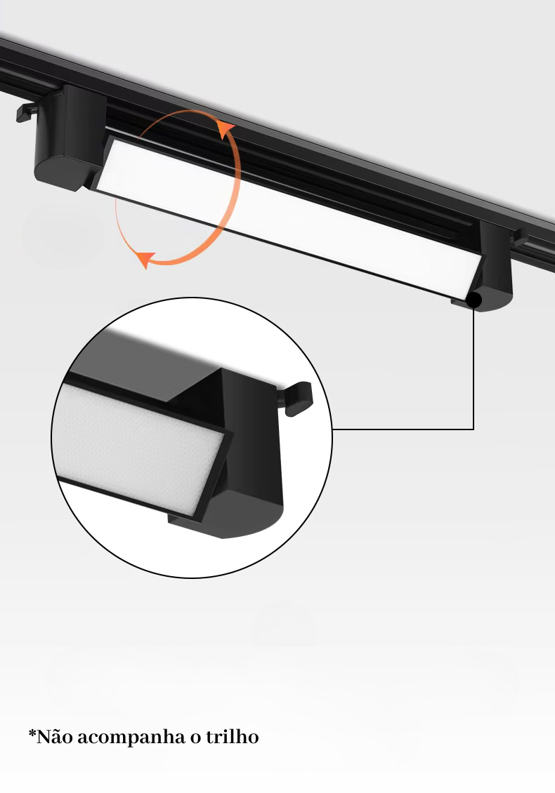 Imagem do produto Delis Luminária Difusa para Trilho 40W 4000K Preta