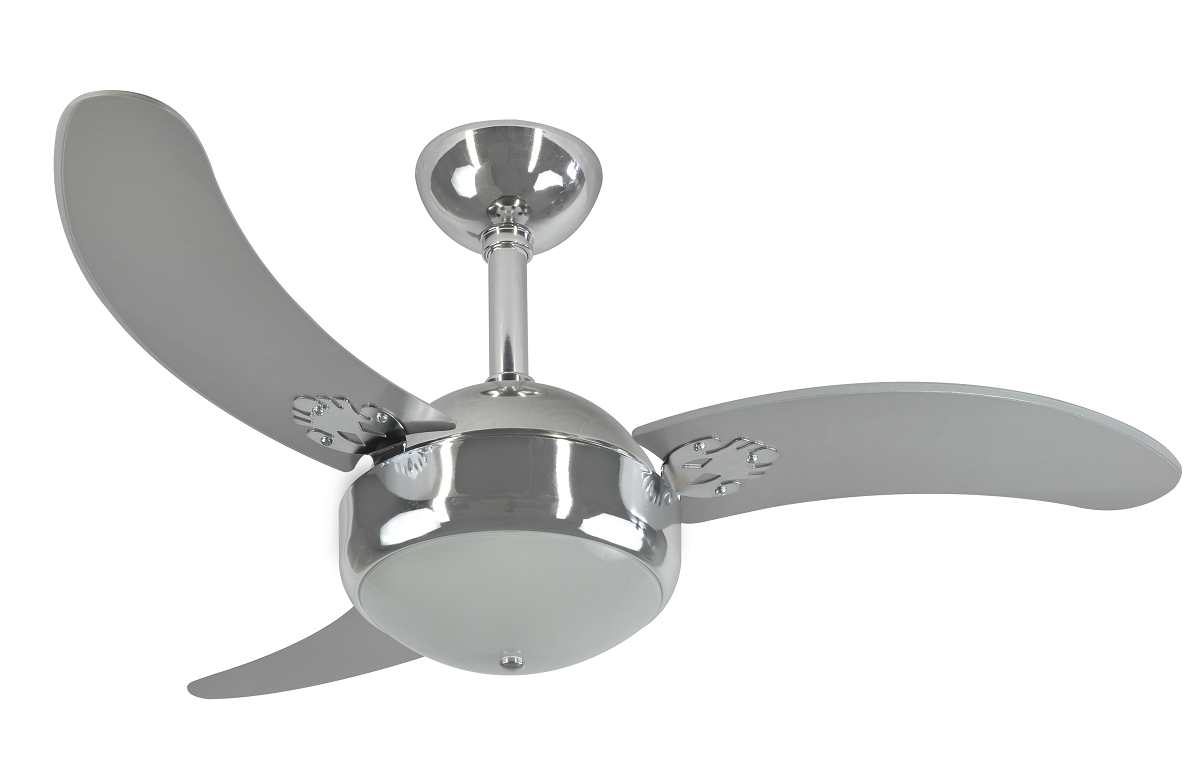 Imagem do produto Rioprelustres Ventilador de Teto 1007 com LED Alumínio Escovado 3 Pás Cinza