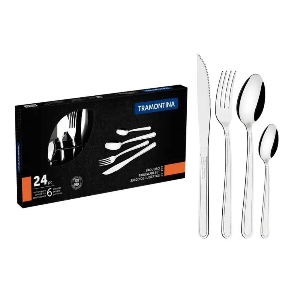 Imagem do produto Tramontina Faqueiro Búzios Aço Inox 24 Peças 23799/052