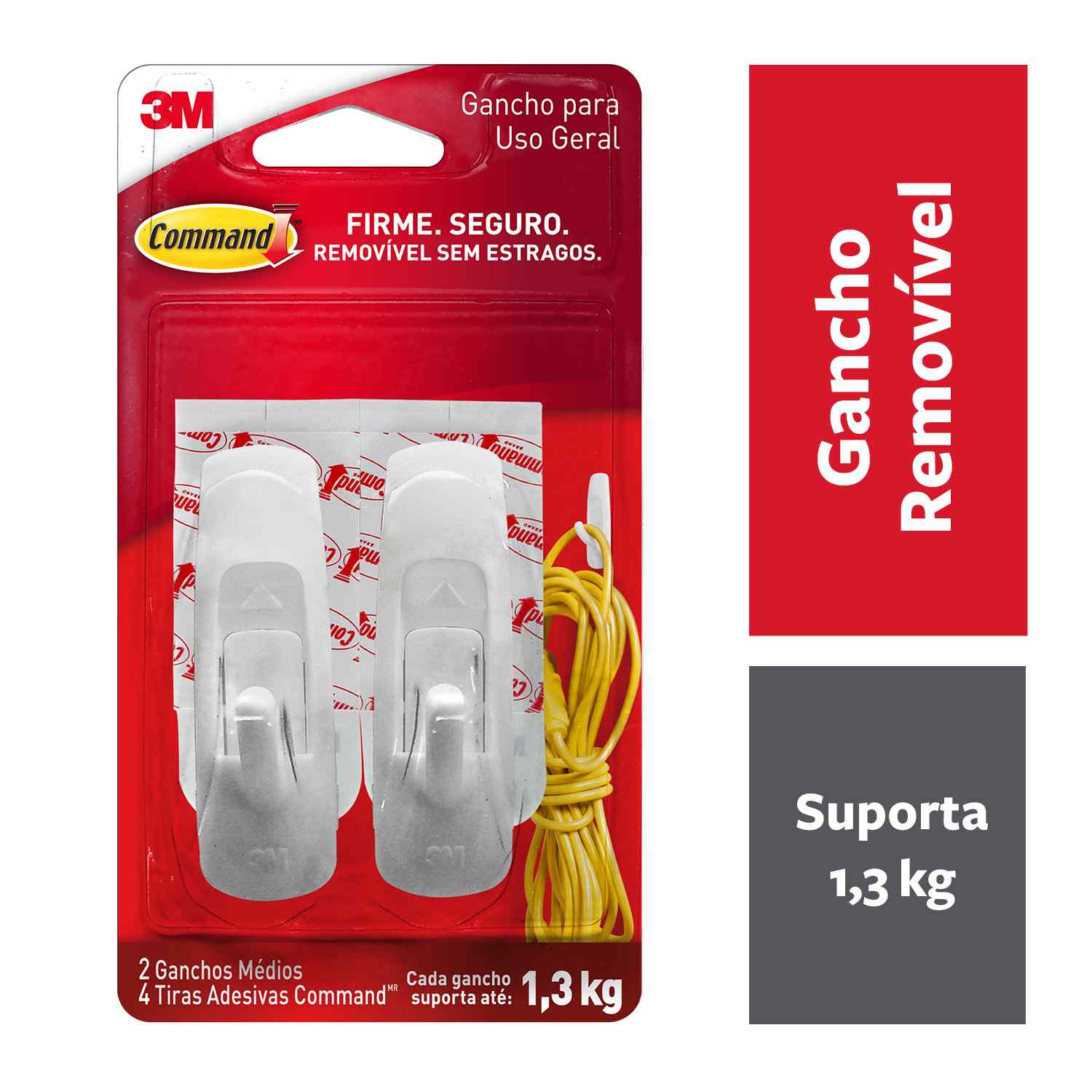 Imagem do produto 3M Gancho Command Médio Básico Branco (12 unidades)