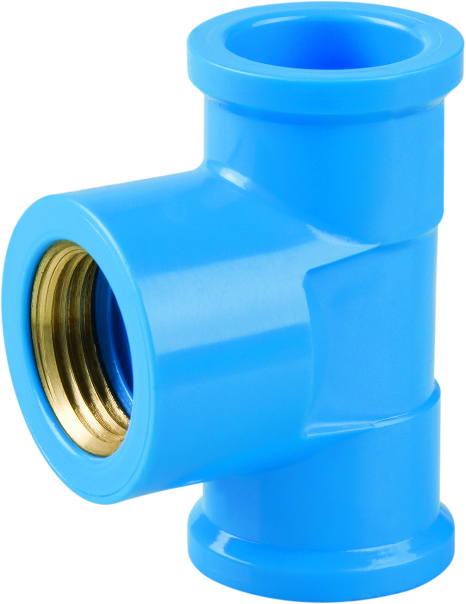 Imagem do produto Plastubos Tê Soldável com Bucha de Latão Azul 20mm x 1/2"