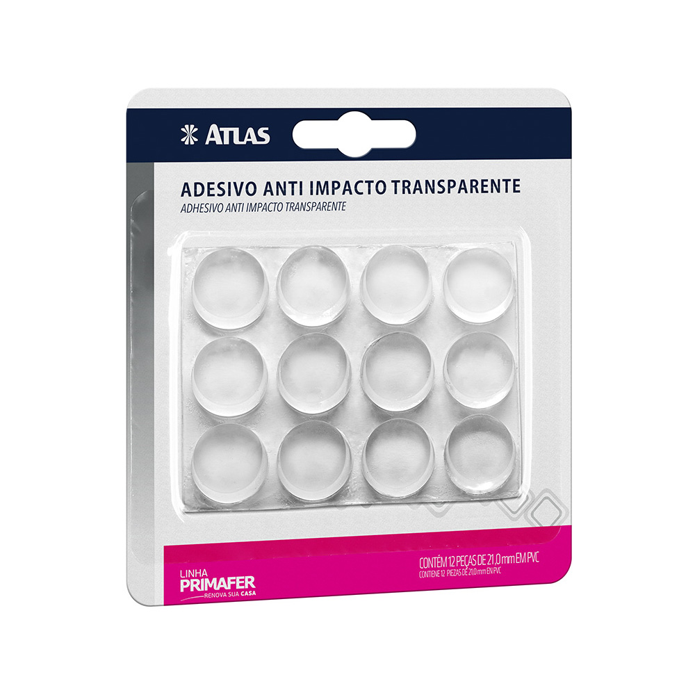 Imagem do produto Atlas Protetor Adesivo Anti Impácto PVC 12 Peças 21x6mm