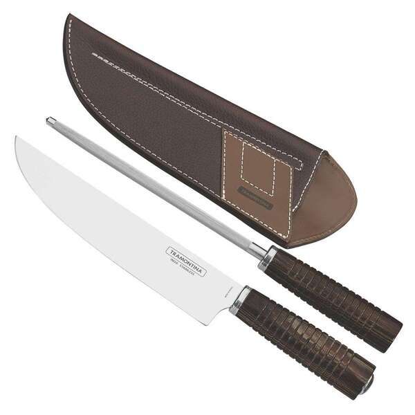 Imagem do produto Tramontina Jogo Faca Chaira Inox Athus Marrom 2 Peças