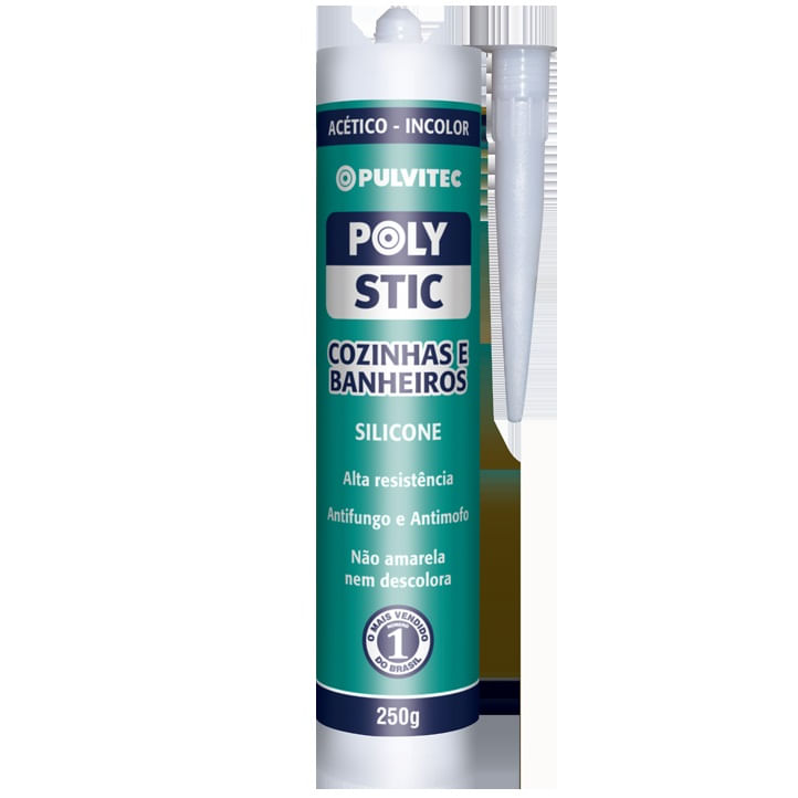 Imagem do produto Pulvitec Cola Silicone Polystic Cozinha e Banheiro Incolor 250 g