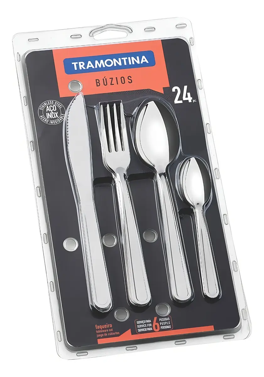 Imagem do produto Tramontina Faqueiro Búzios Aço Inox 24 Peças 23799/075