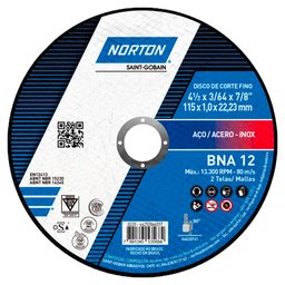 Imagem do produto Disco de Corte BNA 12 115x1,0x22,23mm NORTON-66252846557