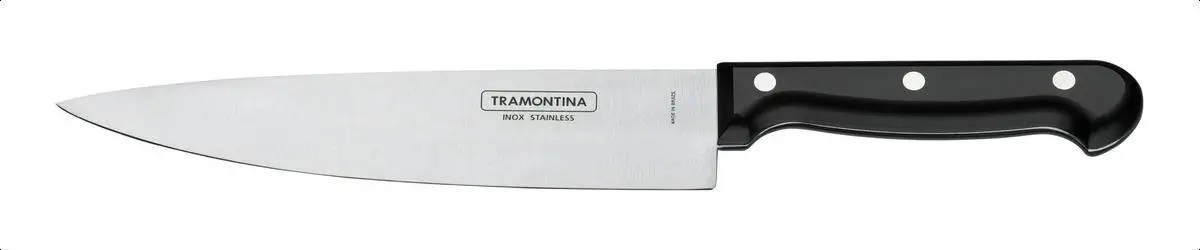 Imagem do produto Tramontina Faca Chef / para Carne Ultracorte em Aço Inox com Cabo em Polipropileno Preto 7"