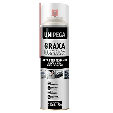 Imagem do produto Graxa Branca de Lítio Spray Unipega 300ml
