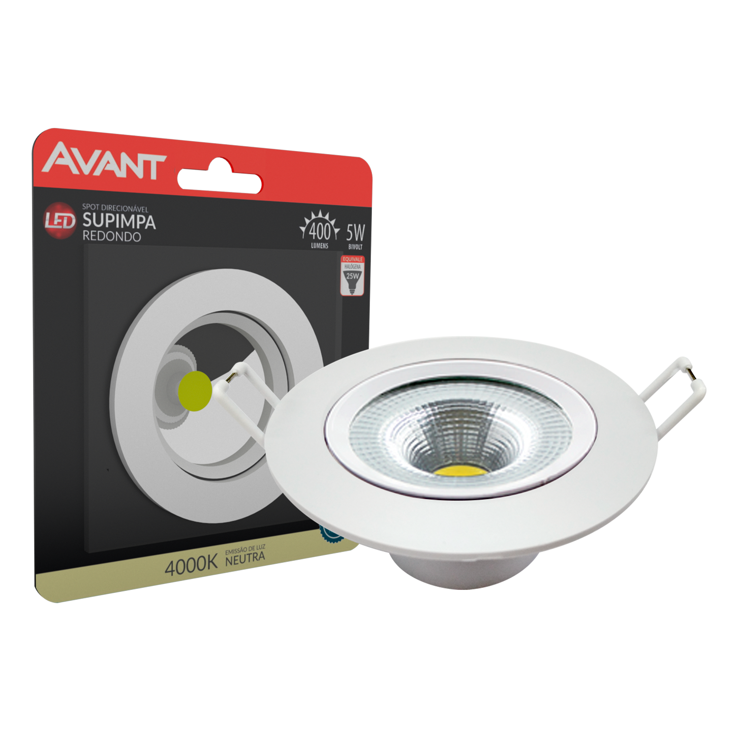 Imagem do produto Avant Spot LED de Embutir Supimpa Redondo 5W Bivolt 4000K Luz Neutra
