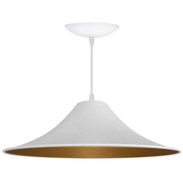 Imagem do produto Blumenau Pendente Chapéu Chinês Branco com Dourado 1xE27