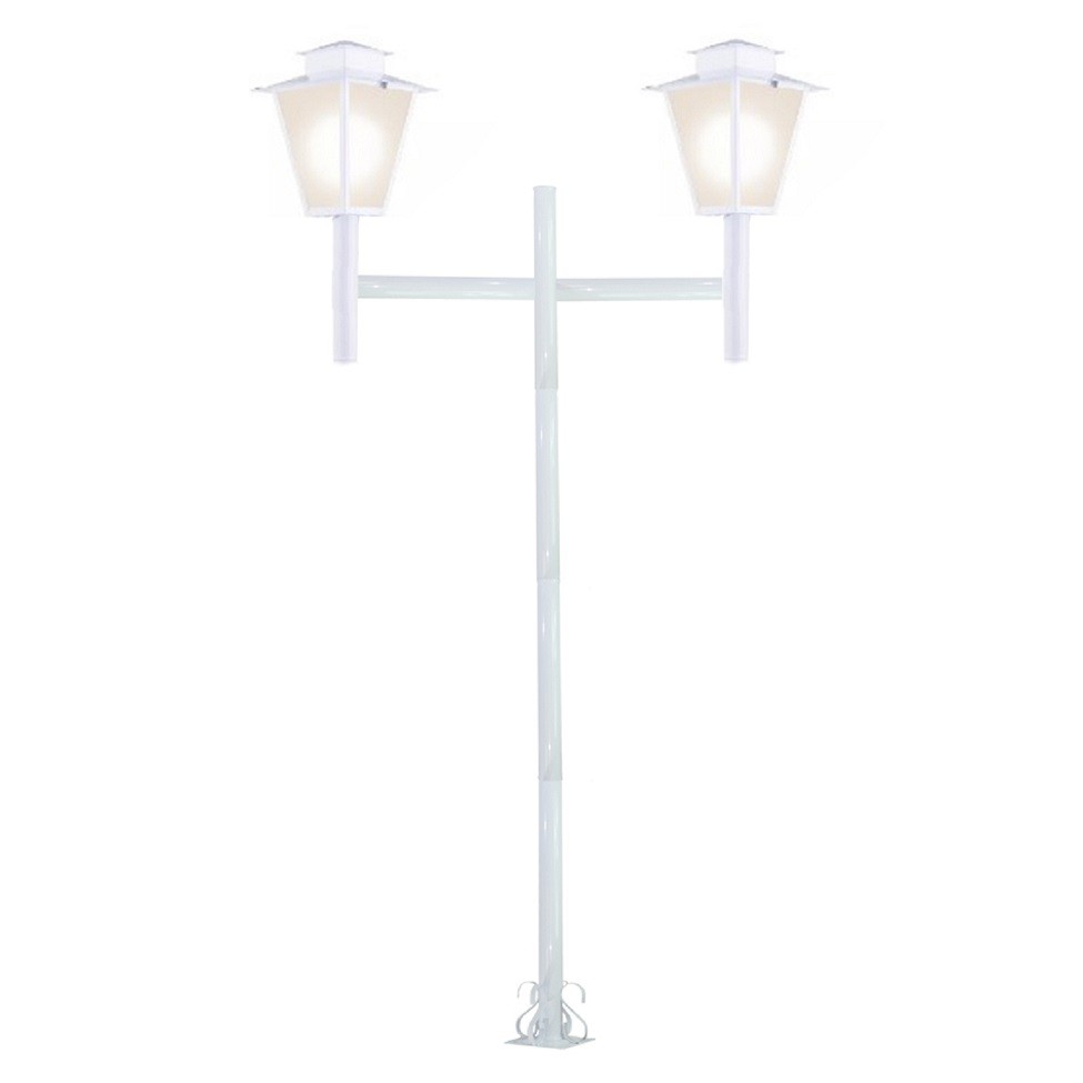Imagem do produto Iris Lustres Poste de Jardim 46 ARM Colonial Branco 1 Luminária 2 m