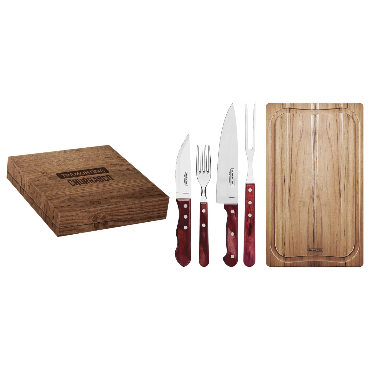Imagem do produto Tramontina Jogo para Churrasco 15 Peças Polywood Vermelho