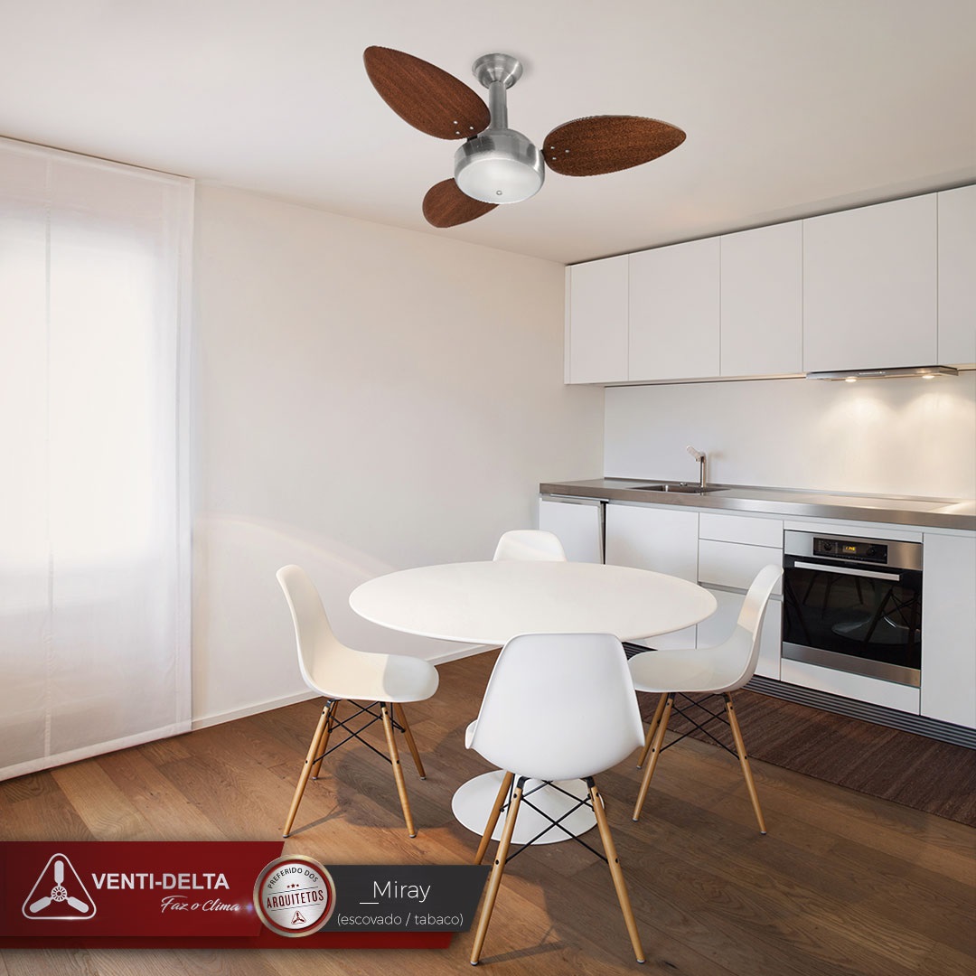Imagem do produto Venti delta Ventilador de Teto Miray 3 Pás 127V Marrom - 40-3117