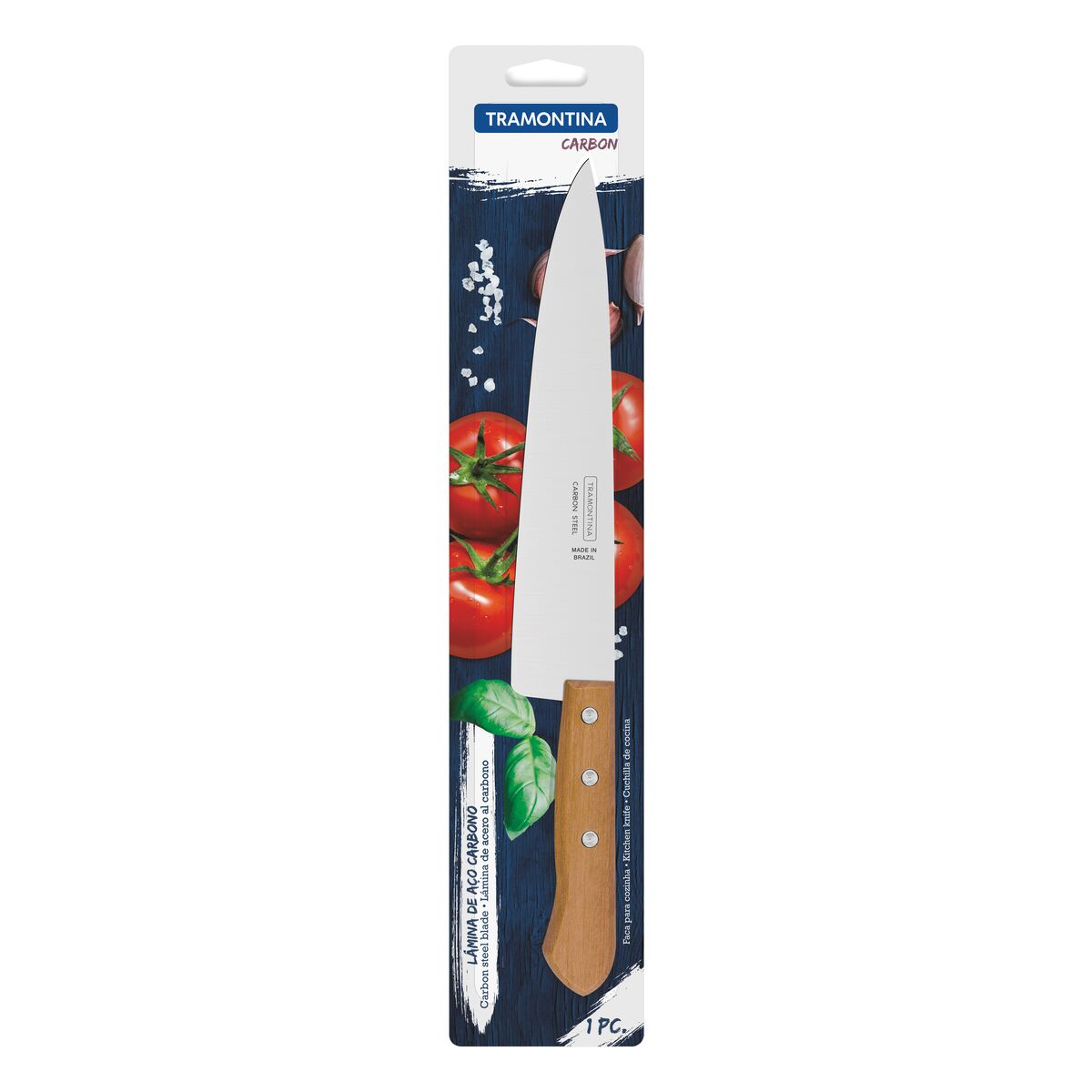 Imagem do produto Tramontina Faca Peixeira para Carne Aço Carbono 9" com Cabo de Madeira